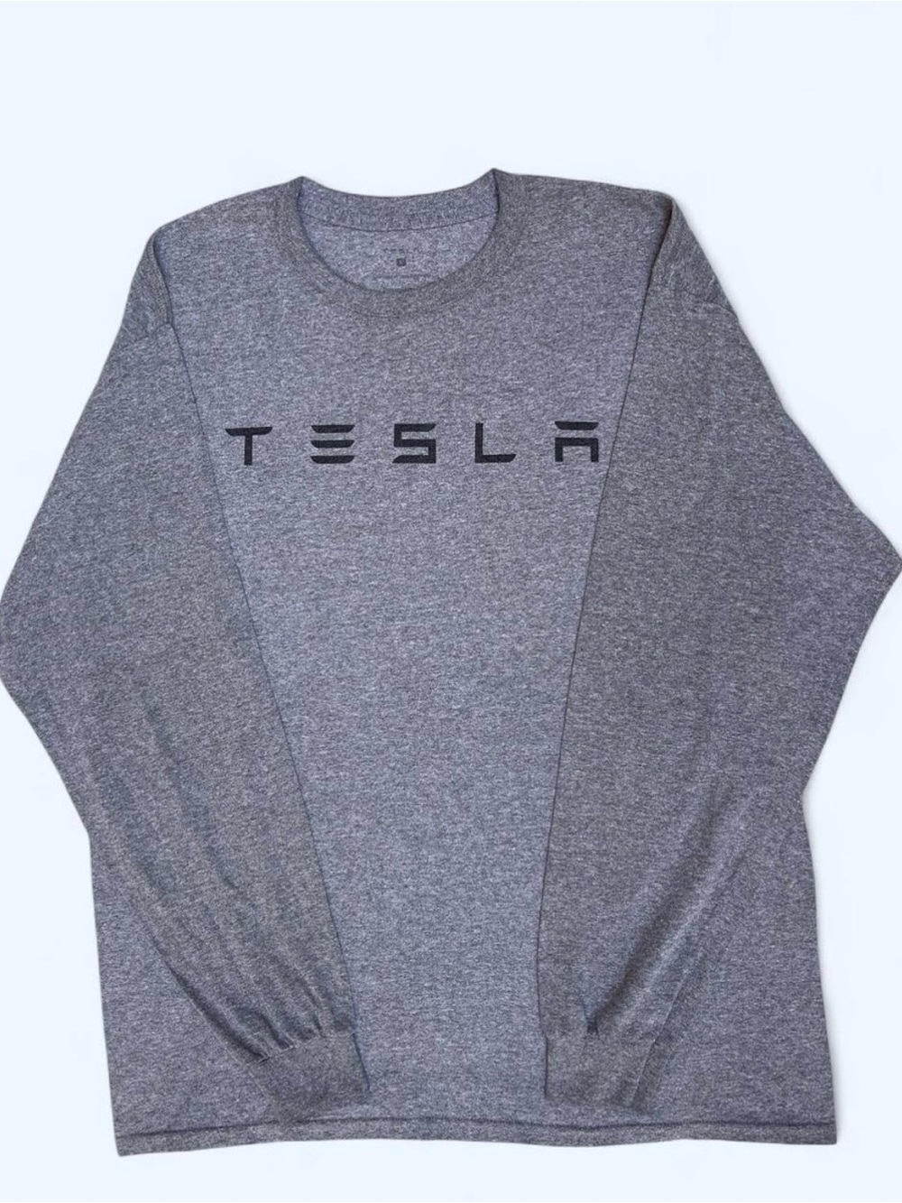 Tesla Men's Long Sleeve Grey Logo Shirt Cybertruck Elon Musk streetwear fall L